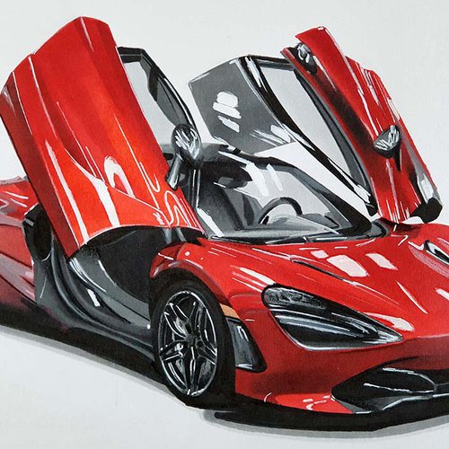 How to Draw a McLaren Senna GTR - McLaren Senna Drawing Tutorial